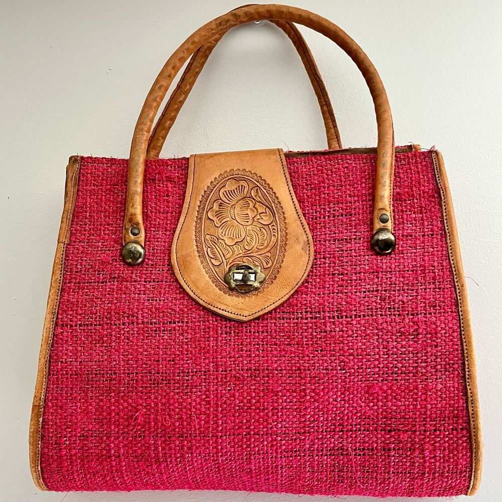 Beautiful Pink Woven Tote